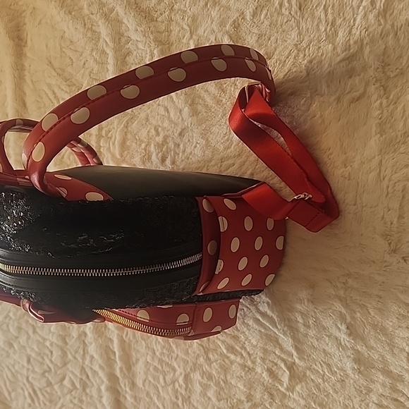 Disney Parks Polka Dots Sequin & Faux Leather Backpack - Picture 8 of 9